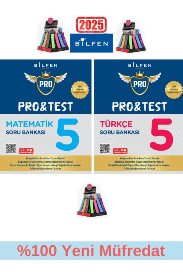 Güncel Protest 5.Sınıf %100 Yeni Müfredat Matematik-Türkçe Soru Bankası Seti+Kalemlik - Bilfen Yayınları - Image 1
