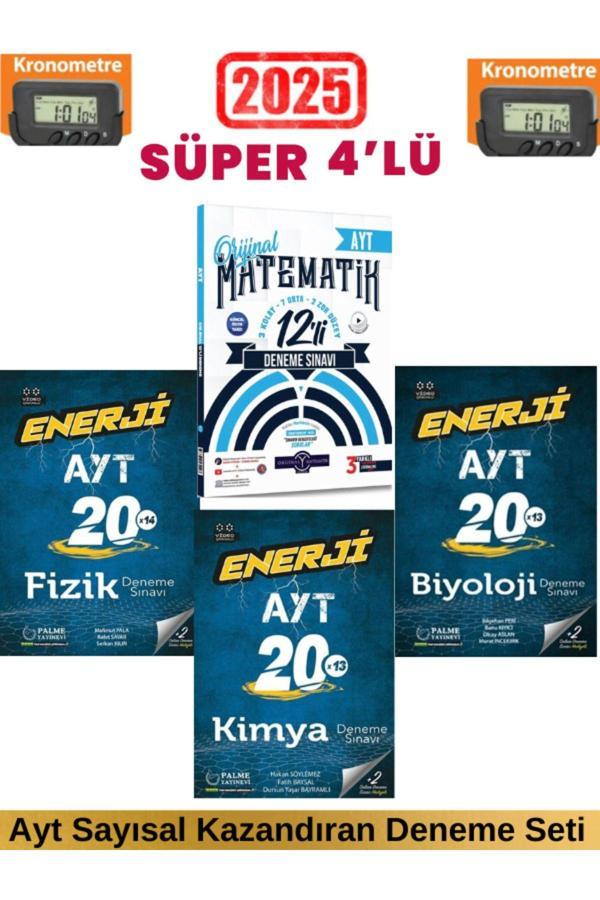 Güncel Ayt Enerji Fizik20+Kimya20+Biyoloji20 Deneme+Orijinal 2025 Ayt Matematik 12 li Deneme - Palme Yayınları - Image 1