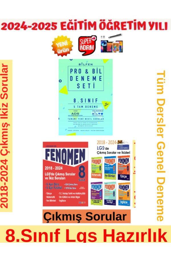 2025 8.sınıf Tüm Ders 18-24 Lgs De Çıkmış Ve Ikiz Soru Seti+Bilfen Probil 8.Sınıf 5 li Deneme+Kalem - Fenomen Yayıncılık - Image 1