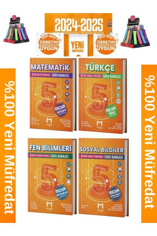 Mozaik Müfredat 5.Sınıf Tüm Dersler (4 Kitap)%100 Yeni Müfredat Soru Bankası+Kalemlik - Mozaik Yayınları - Image 1