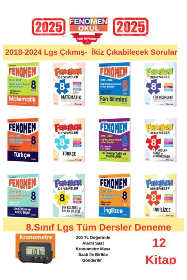 Lgs 8. Sınıf Tüm Dersler Branş Denemeleri Ve Çıkmış Sorular 12li Set Kronometre - Fenomen Yayıncılık - Image 1