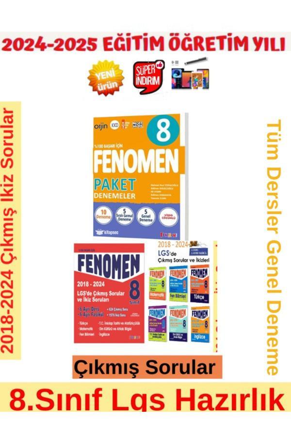 2025 8.sınıf Tüm Ders 18-24 Lgs De Çıkmış Ve Ikiz Soru Seti+Fenomen 8.Sınıf 10 Paket Deneme+Kalem - Fenomen Yayıncılık - Image 1