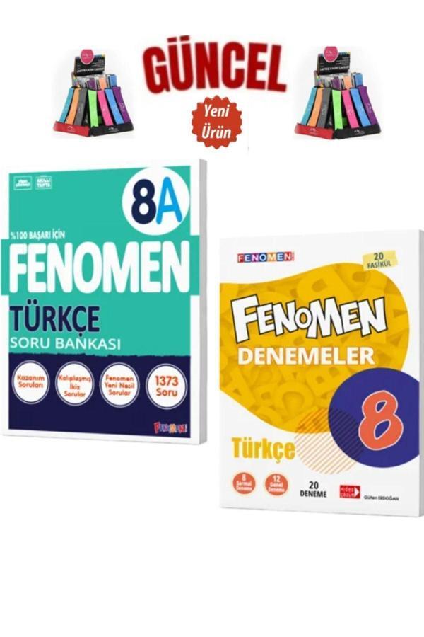 Güncel 8.Sınıf Türkçe 8A (Kolay) 1373 Soru Soru Bankası+Türkçe 20 Deneme Seti+Kalemlik - Fenomen Yayıncılık - Image 1