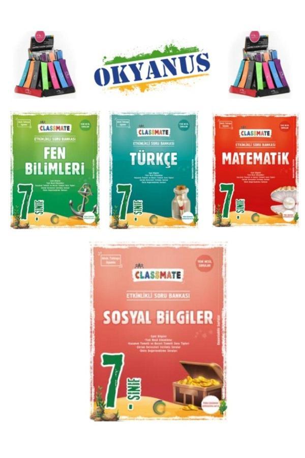Güncel 7.Sınıf Classmate Matematik-Türkçe-Fen-Sosyal Soru Bankası+Kalemlik - Okyanus Yayıncılık - Image 1