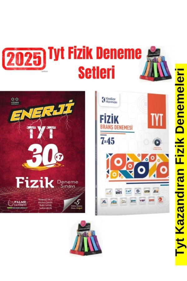 Güncel Palme Enerji TYT Fizik 30 Adet Deneme+Krallar Karması Tyt Fizik 45Adet Deneme Seti+Kalemlik - Palme Yayınları - Image 1