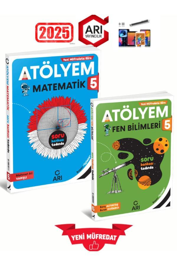 Arı Yayıncılık 2025 5.Sınıf Atölyem Matematik-Fen %100 Yeni Konu Özetli Soru Bankası+Kalem - Arı Yayıncılık - Image 1