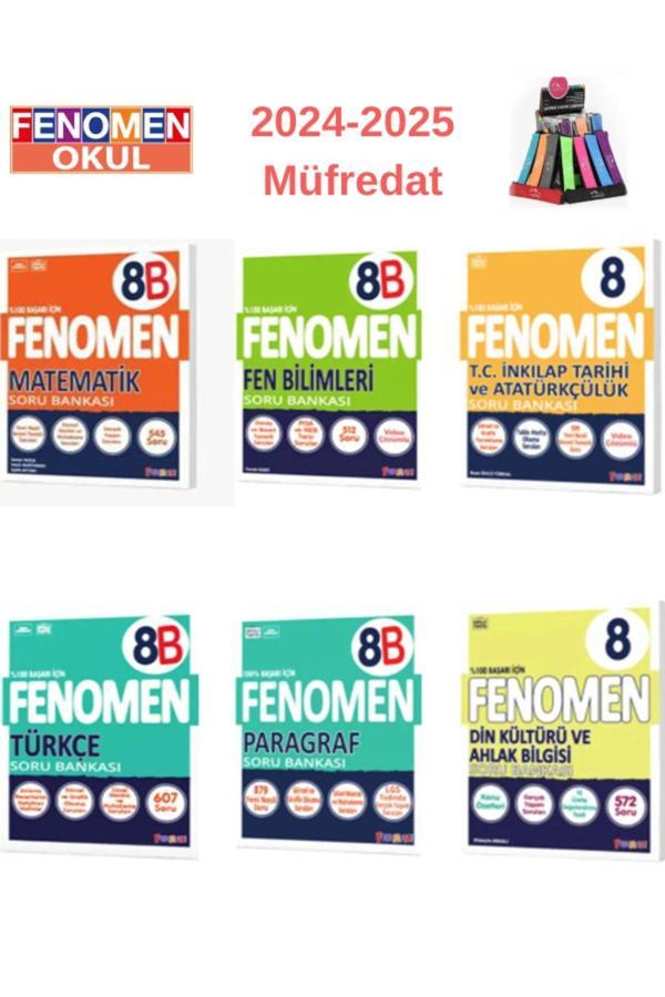 Güncel 8.Sınıf Matematik(B)+Fen(B)+ Türkçe(B)+Paragraf(B)+Inkılap Tarih+Din Kültürü+Kalemlik - Fenomen Yayıncılık - Image 1