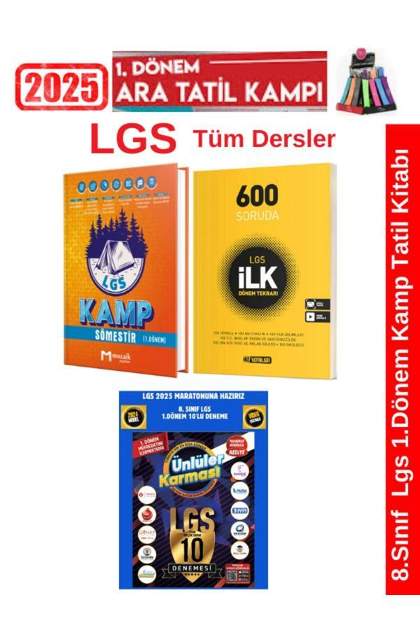 Mozaik 8.Sınıf Lgs 1.Dönem Kamp Soru+Hız 600 Soruda 1.Dönem+Ünlüler 1.Dönem 10 Yayın Deneme - Mozaik Yayınları - Image 1