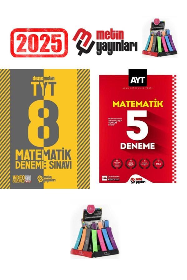 Metin Yayınları Güncel TYT Matematik 8-Ayt Matematik 5 Video Çözümlü 13 Deneme Seti+Kalemlik - Metin Yayınları - Image 1
