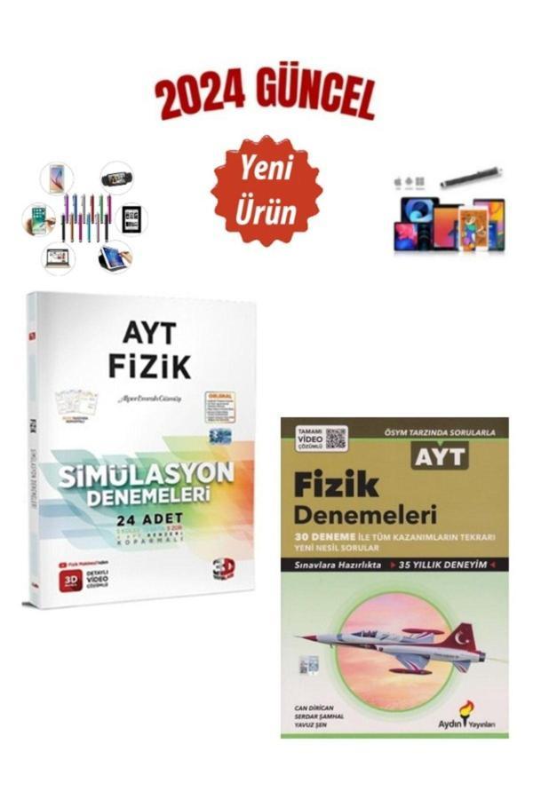 3d 2025 Ayt Fizik  Simulasyon 24 Deneme+Aydın Ayt Fizik 30 Deneme Seti+Kalemlik - 3D Yayınları - Image 1