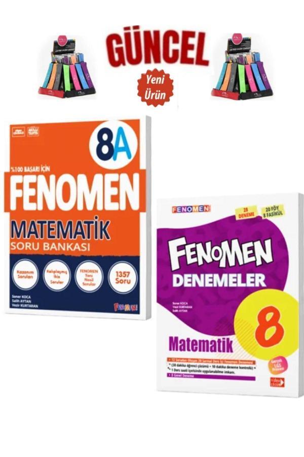 Güncel 8.Sınıf Matematik A(Kolay)1357 Soru-Matematik Deneme(20Föy-28 Fasikül-28 Deneme)+Kalemlik - Fenomen Yayıncılık - Image 1