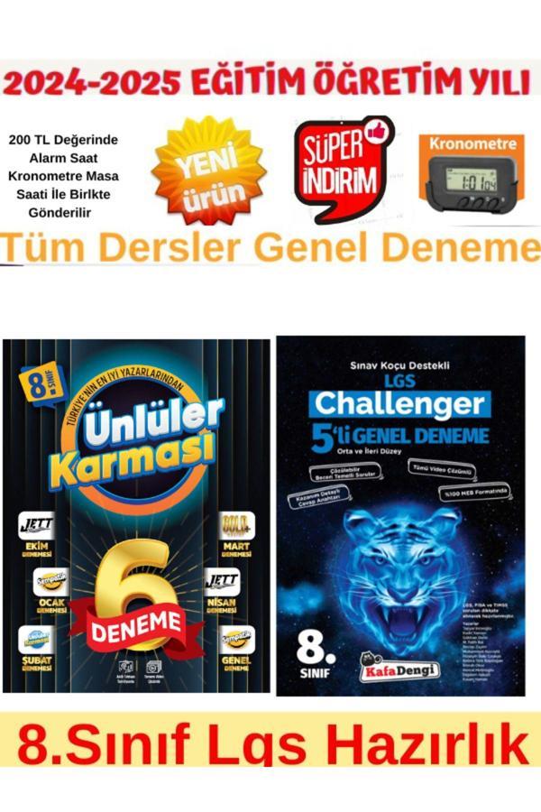 Ünlüler 8.Sınıf 6 Farklı Yayın Karma Deneme+KafaDengi Challenger Tüm Dersler Genel 5 Deneme - Ünlüler Karması - Image 1