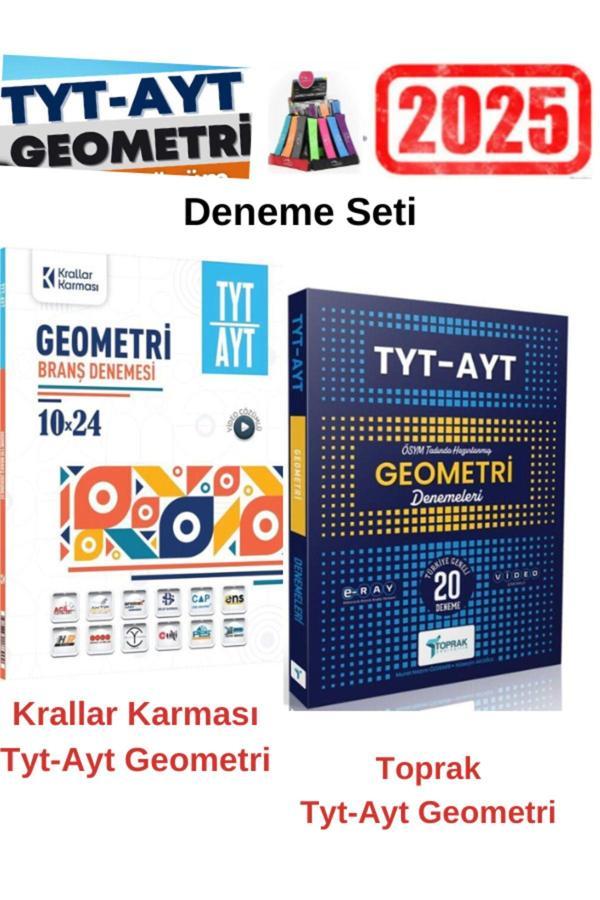 Krallar Tyt Ayt Geometri 10x24 Deneme+Toprak Tyt Ayt Geometri 20 Deneme Seti+Kalemlik - Image 1