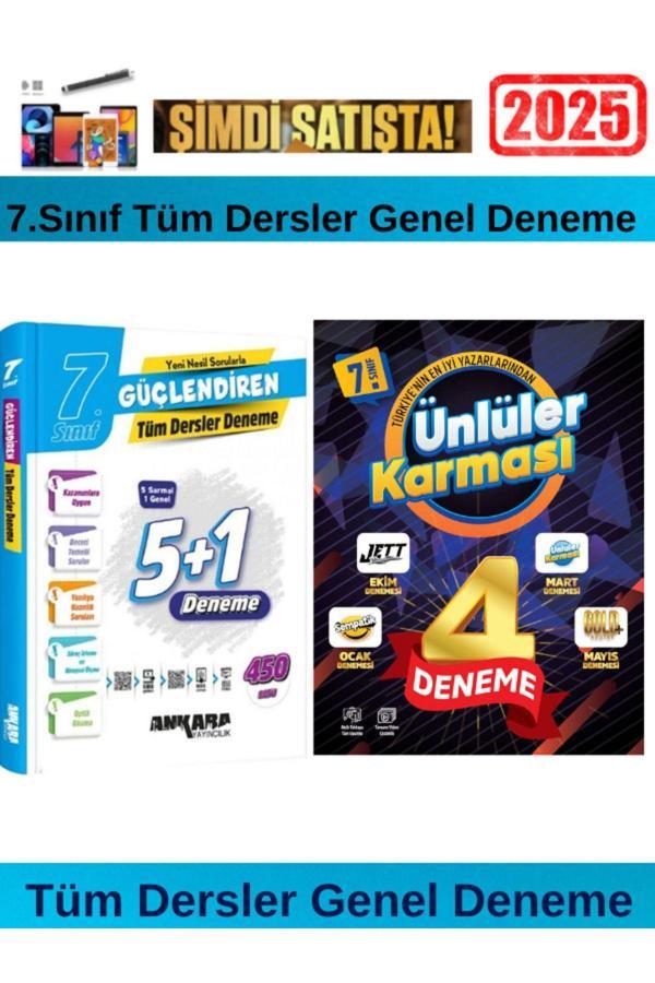 2025 7.Sınıf Güçlendiren Tüm Dersler 5+1 Deneme+Ünlüler 7.Sınıf Genel 4 Farklı Yayın Deneme+Kalem - Ankara Yayıncılık - Image 1