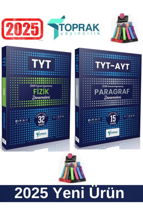 Toprak Yayınları 2025 Tyt Fizik32-TytAyt Paragraf15 Deneme Seti+Kalemlik - Toprak Yayınları - Image 1