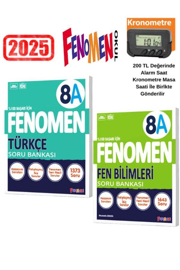 2025 Kurmay 8.Sınıf Lgs Hazırlık Fen Bilimleri 8A-Türkçe 8A Soru Bankası+Kronometre - Fenomen Yayıncılık - Image 1
