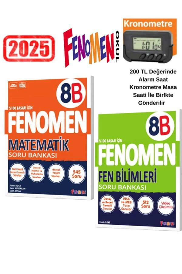 2025 Kurmay 8.Sınıf Lgs Hazırlık Matematik 8B-Fen 8B Soru Bankası+Kronometre - Fenomen Yayıncılık - Image 1