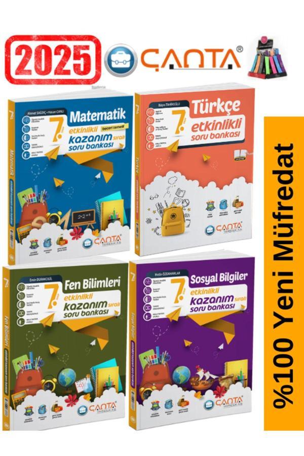 Çanta Yayınları 7.Sınıf Matematik-Türkçe-Fen-Sosyal Video Çözümlü Etkinlikli Soru Bankası+Kalemlik - Çanta Yayınları - Image 1