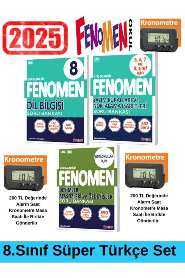 2025 8.Sınıf Lgs  Dilbilgisi+Yazım Kuralları+Deyimler Atasözleri Soru Bankası+Kronometre - Fenomen Yayıncılık - Image 1