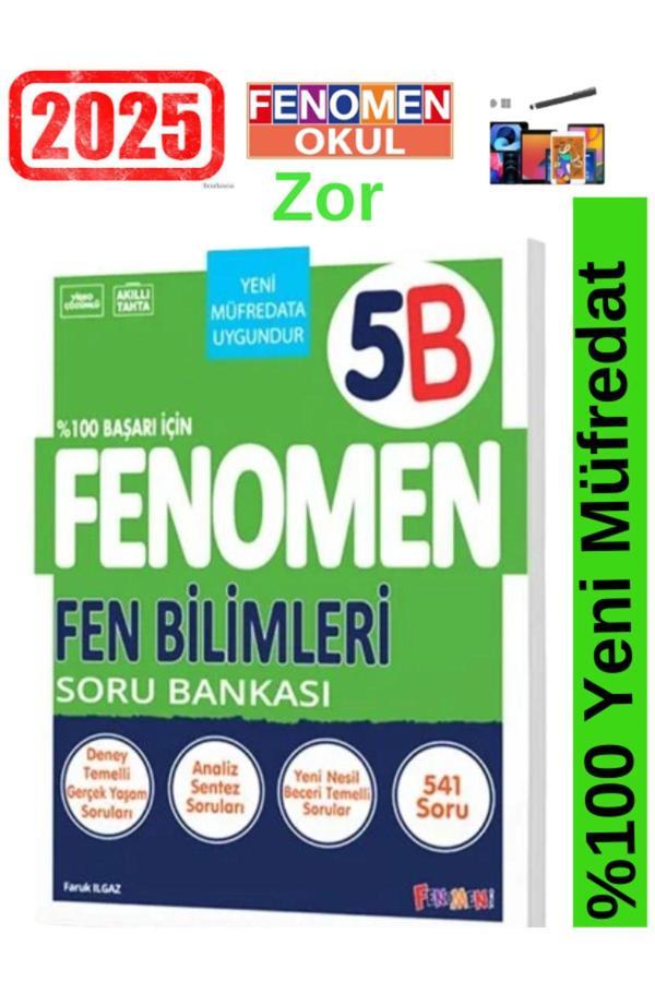 2025 5.Sınıf Fen Bilimleri B (Zor) 541 Soru %100 Yeni Müfredat Soru Bankası +Kalem - Fenomen Yayıncılık - Image 1