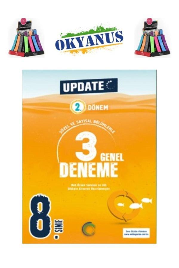 Güncel 8.Sınıf Lgs Hazırlık Uptade 2.Dönem 3 Adet Genel Deneme+Kalemlik - Okyanus Yayıncılık - Image 1