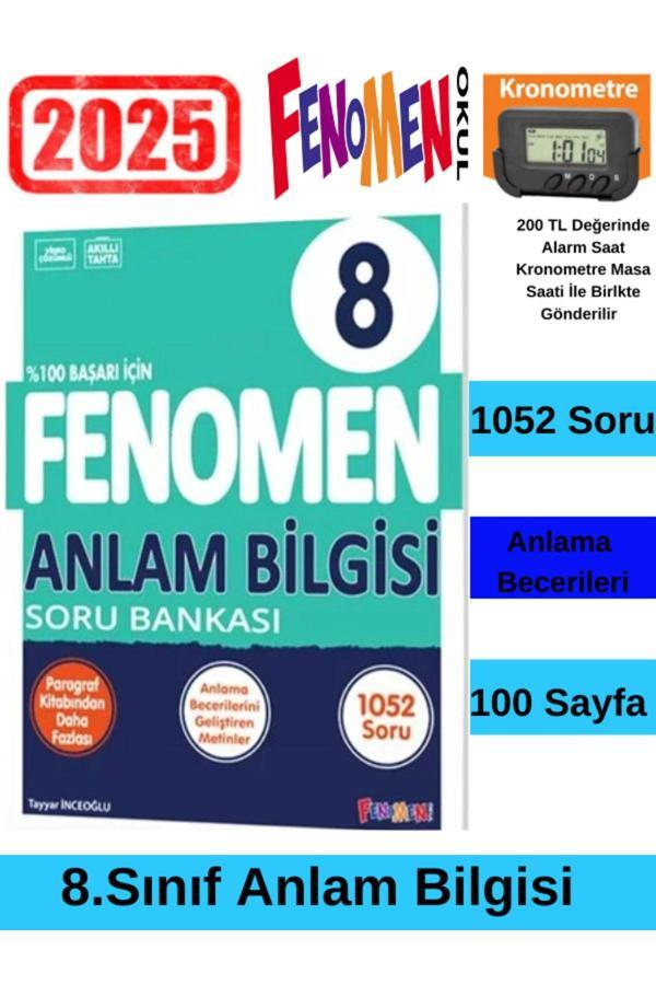 2025 8.Sınıf Lgs Hazırlık Anlam Bilgisi Soru Bankası(1052 Soru)+Kronometre - Fenomen Yayıncılık - Image 1