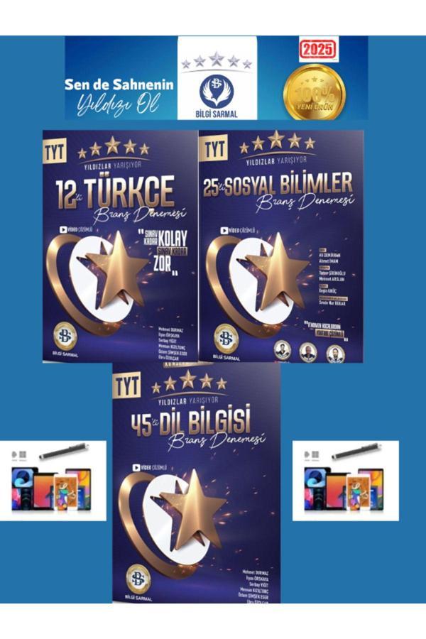 Güncel Tyt Türkçe 12-Sosyal 25-Dilbilgisi 45 Adet Yıldızlar Yarışıyor Branş Deneme+Kalem - Bilgi Sarmal Yayınları - Image 1