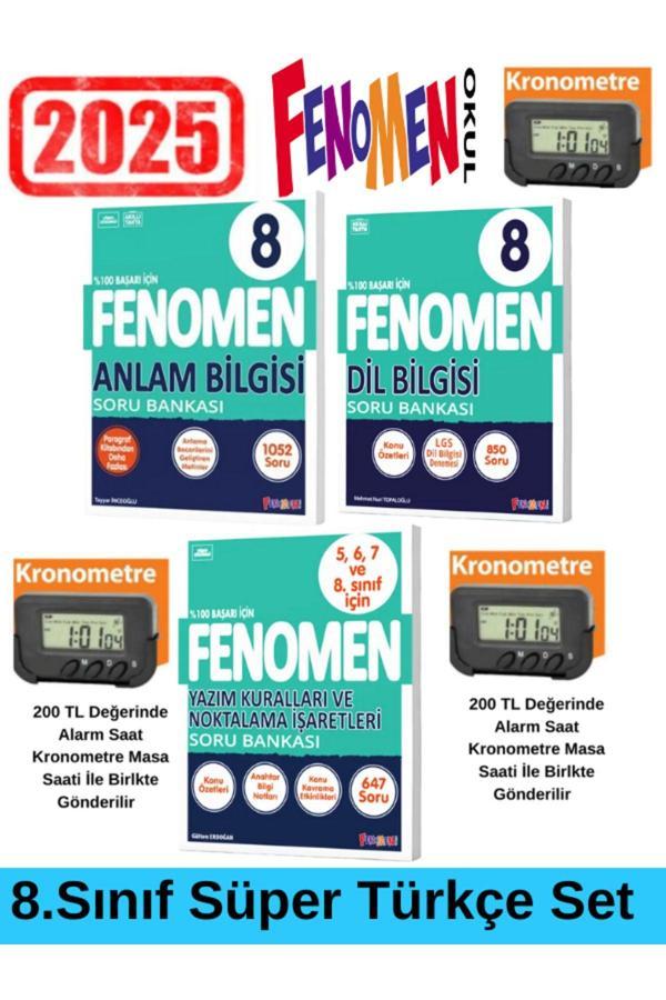 2025 8.Sınıf Lgs Hazırlık Anlam Bilgisi+Dilbilgisi+Yazım Kuralları Soru Bankası+Kronometre - Fenomen Yayıncılık - Image 1