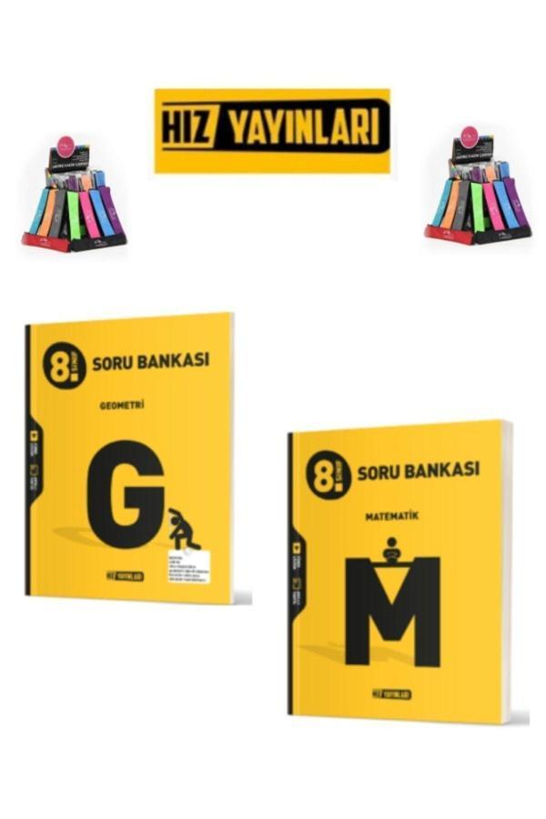 Güncel 8.Sınıf Lgs Hazırlık Geometri-Matematik Video Çözümlü Soru Bankası Seti+Kalemlik - Hız Yayınları - Image 1