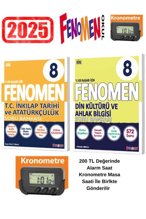 2025 8.Sınıf Lgs Hazırlık İnkilap Tarihi Atatürkçülük-Din Kültürü Soru Bankası Seti+Kronometre - Fenomen Yayıncılık - Image 1