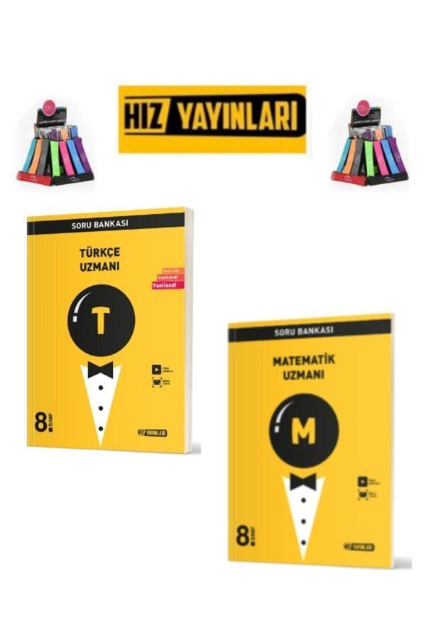 Güncel 8.Sınıf Lgs Hazırlık Matematik-Türkçe Video Çözümlü Soru Bankası+Kalemlik - Hız Yayınları - Image 1