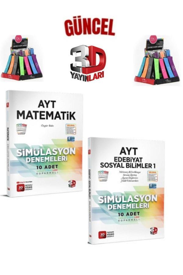 2025 3D Çözüm Ayt Matematik-Ayt Edebiyat Sosyal1 20 Adet Koparmalı Deneme Seti+Kalemlik - 3D Yayınları - Image 1