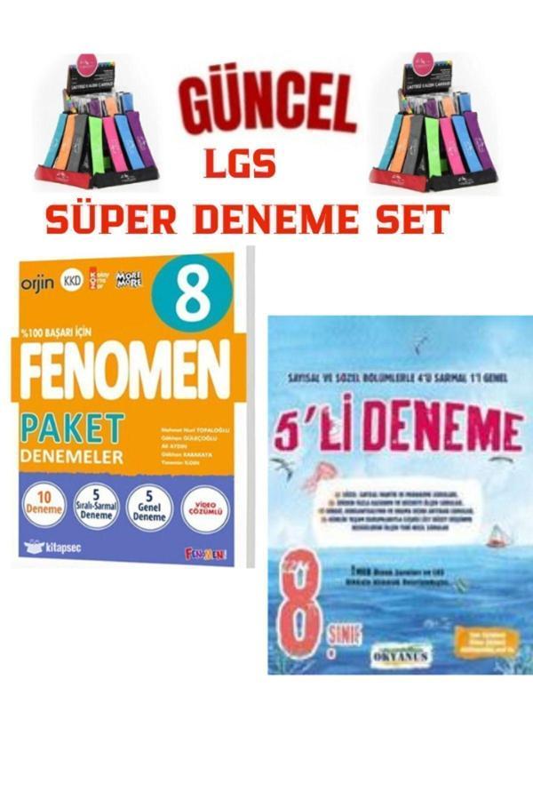 Güncel LGS Tüm Dersler 8.Sınıf Paket 10 Deneme+Okyanus Lgs 8.Sınıf 5li Deneme+Kalemlik - Fenomen Yayıncılık - Image 1