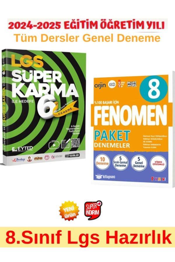 8.Sınıf Lgs Tüm Dersler Süper Karma 6 lı Deneme+Fenomen Lgs 8.Sınıf Paket 8 Genel Deneme Seti - EYTED Yayınları - Image 1