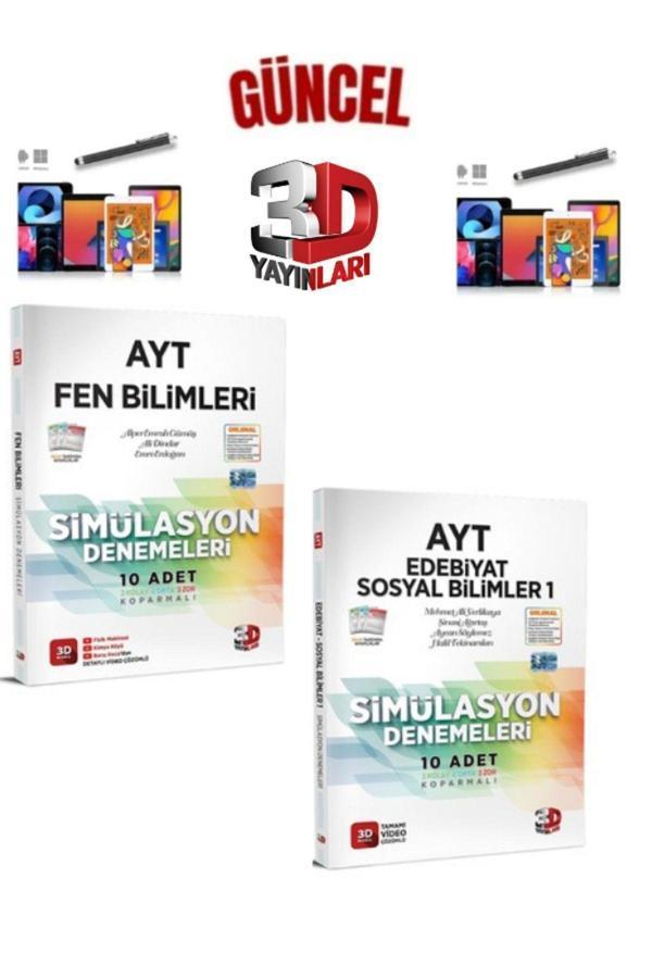 2025 3D Çözüm Ayt Fen Bilimleri-Ayt Edebiyat Sosyal1 20 Adet Koparmalı Deneme Seti+Kalem - 3D Yayınları - Image 1
