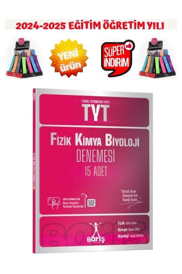 Barış Çelenk Güncel 2025 Tyt Fizik-Kimya-Biyoloji(FKB)15 Deneme Seti+Kalemlik - Barış Çelenk - Image 1