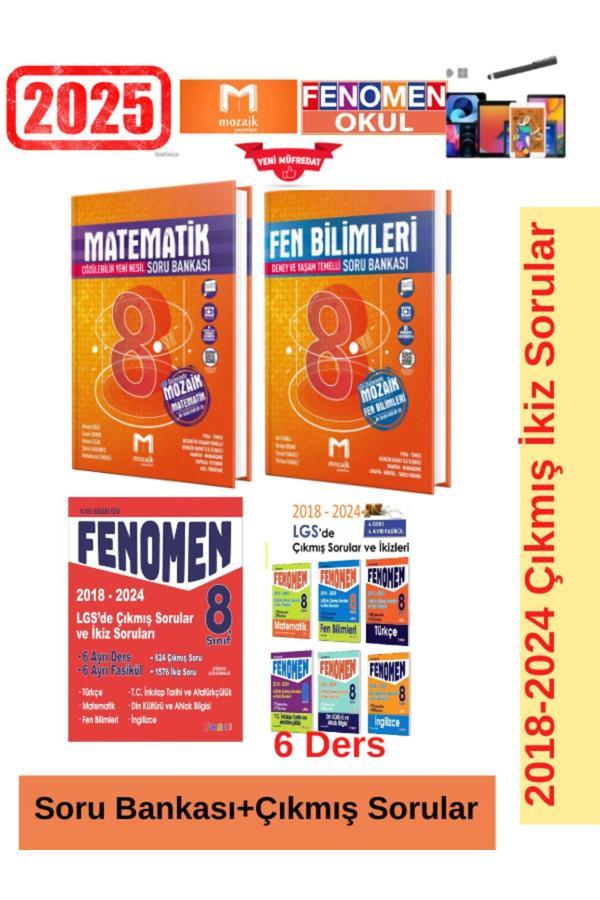Mozaik Matematik-Fen Soru Bankası+Lgs 2018-2024 Çıkmış İkiz Soru Seti+Kalem - Mozaik Yayınları - Image 1