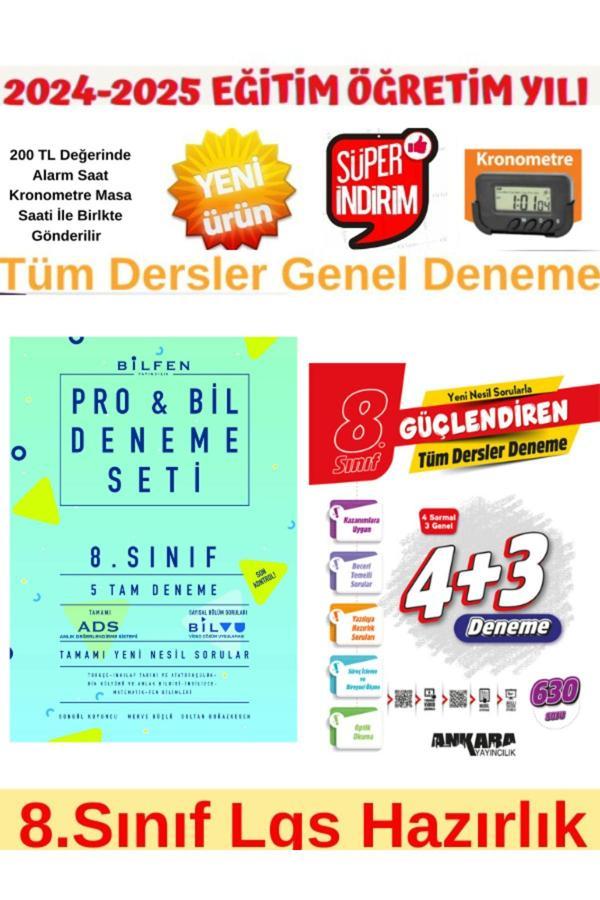 2025 8.Sınıf Lgs Probil 5 li Deneme+Ankara 8.Sınıf Lgs Tüm Ders 4+3 Genel Deneme+Kronometre - Bilfen Yayınları - Image 1