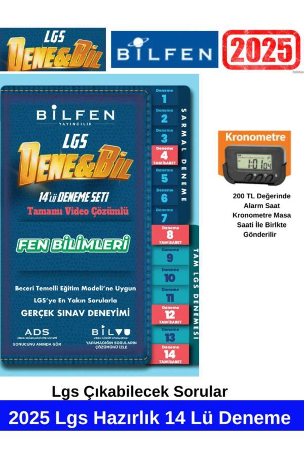 2025 Denebil 8.Sınıf Lgs Hazırlık Fen Bilimleri 14 Adet Tamamı Çözümlü Deneme+Kronometre - Bilfen Yayınları - Image 1