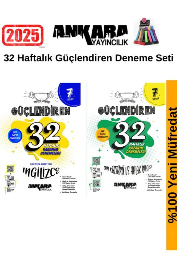 Ankara 7.Sınıf Güçlendiren İngilizce-Din 32 Hafta Deneme Seti+Kalemlik - Ankara Yayıncılık - Image 1