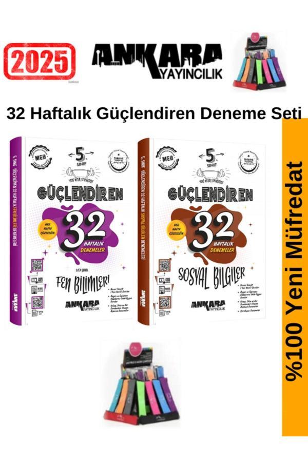Ankara 5.Sınıf Güçlendiren Fen-Sosyal 32 Haftalık Deneme Seti+Kalemlik - Ankara Yayıncılık - Image 1