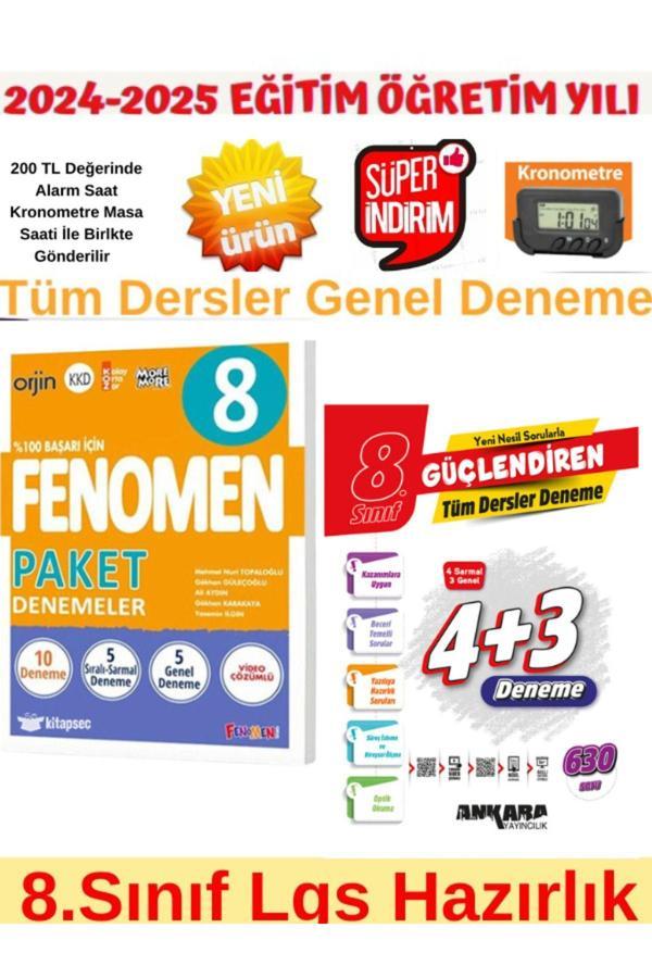 2025 8.Sınıf Lgs Hazırlık 10 Genel Deneme+Ankara 8.Sınıf Lgs Tüm Ders 4+3 Genel Deneme+Kronometre - Fenomen Yayıncılık - Image 1
