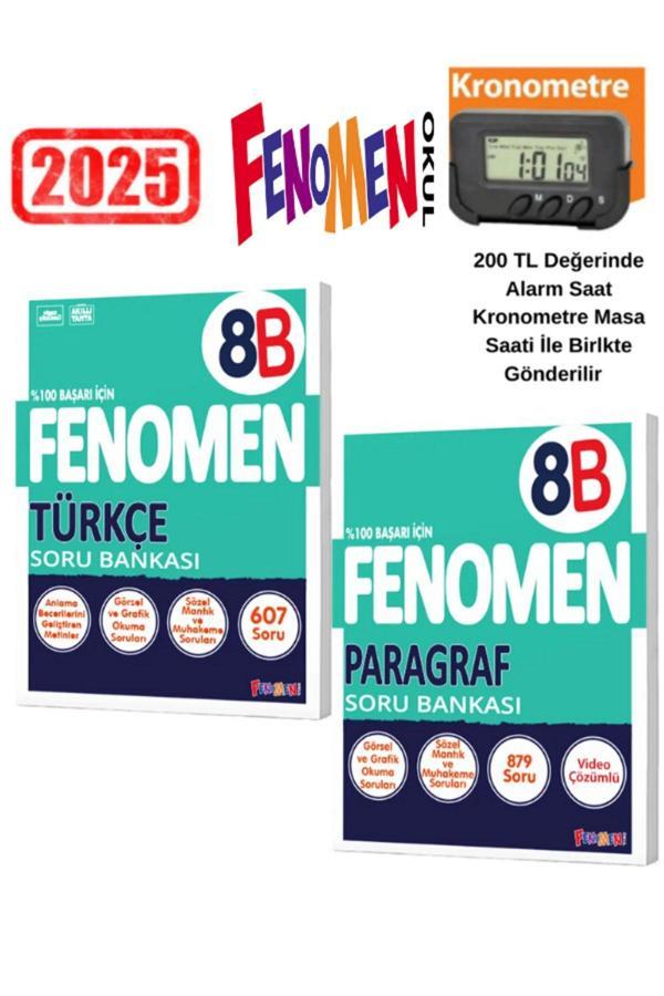2025 8.Sınıf Lgs Hazırlık Türkçe 8B-Paragraf 8B Soru Bankası+Kronometre - Fenomen Yayıncılık - Image 1