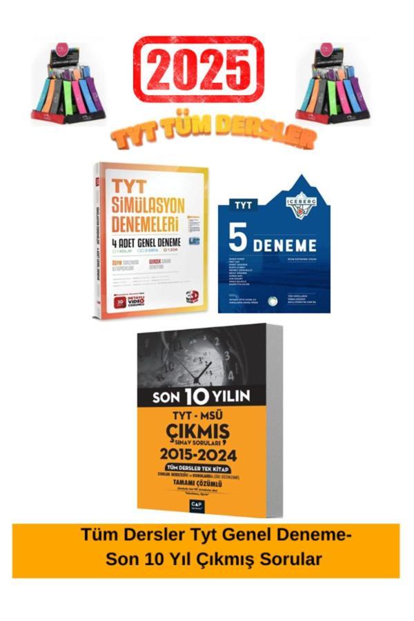 Çap Tyt-Msü Son 10Yıl Çıkmış Soru+3D Sim.Tyt Genel 4 Deneme-Okyanus Tyt Iceberg 5Deneme Seti - Çap Yayınları - Image 1