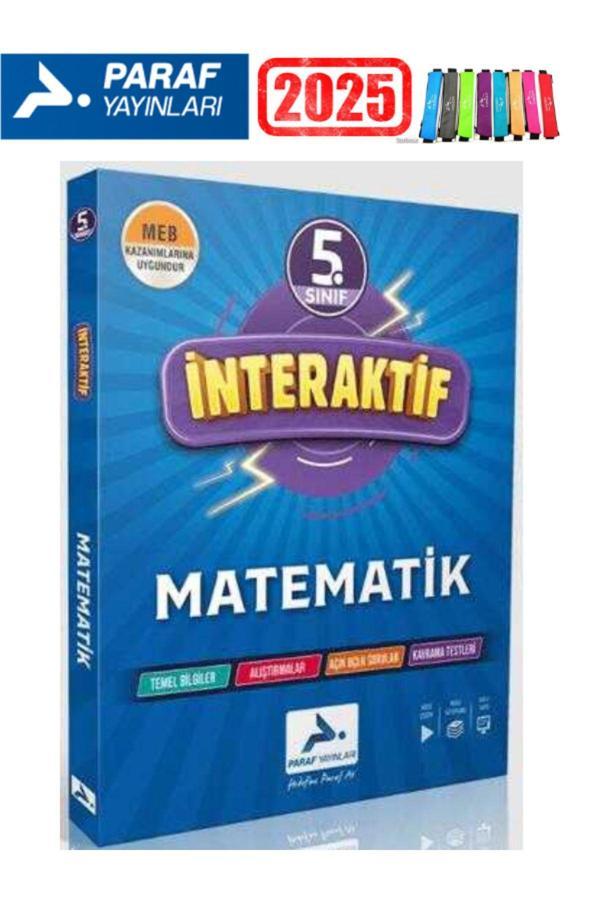 Paraf Yayınları 2025 5.Sınıf İnteraktif Matematik Soru Bankası Seti+Kalemlik - Paraf Yayınları - Image 1