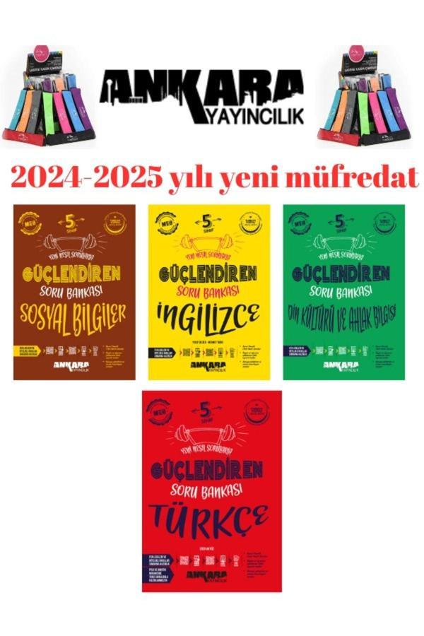 2025 5.Sınıf Türkçe-İngilizce-Din Kültürü-Sosyal  %100 Yeni Müfredat Soru Bankası+Kalemlik - Ankara Yayıncılık - Image 1