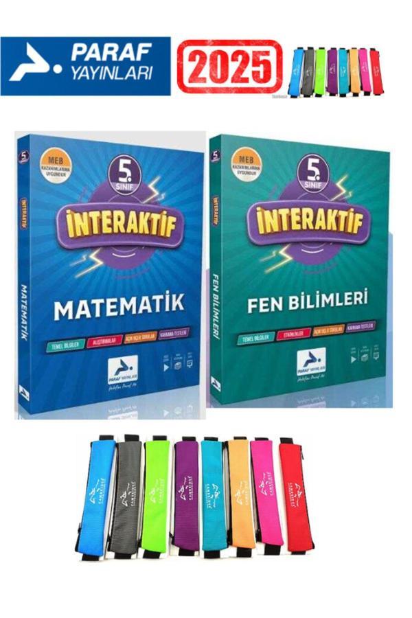 Paraf Yayınları 2025 5.Sınıf İnteraktif Matematik-Fen Soru Bankası Seti+Kalemlik - Paraf Yayınları - Image 1