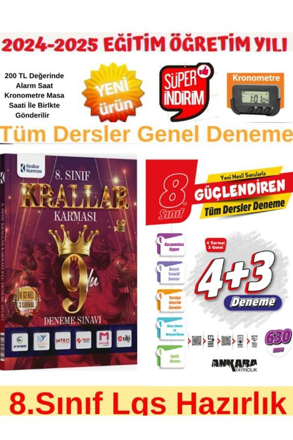 Krallar Karması 8.Sınıf Lgs Genel 9 lu Deneme+Ankara 8.Sınıf Lgs Tüm Ders 4+3 Genel Deneme - Bilgi Sarmal Yayınları - Image 1