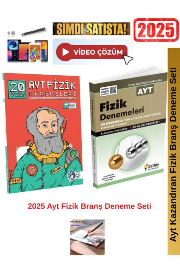 Ertan Sinan Şahin 2025 Ayt Fizik 20 Deneme+Aydın  Ayt Fizik 30Lu Deneme Seti+Android Kalem - Image 1
