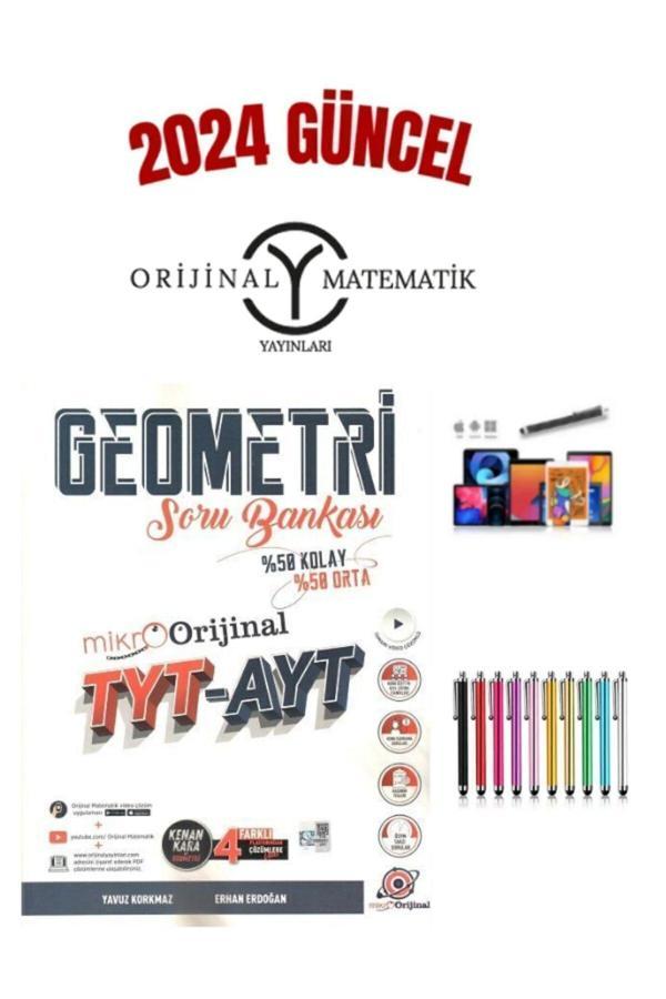 2024 Mikro Orijinal Tyt-Ayt Geometri(%50 Kolay-%50 Zor) Soru Bankası+Kalem - Orijinal Yayınları - Image 1